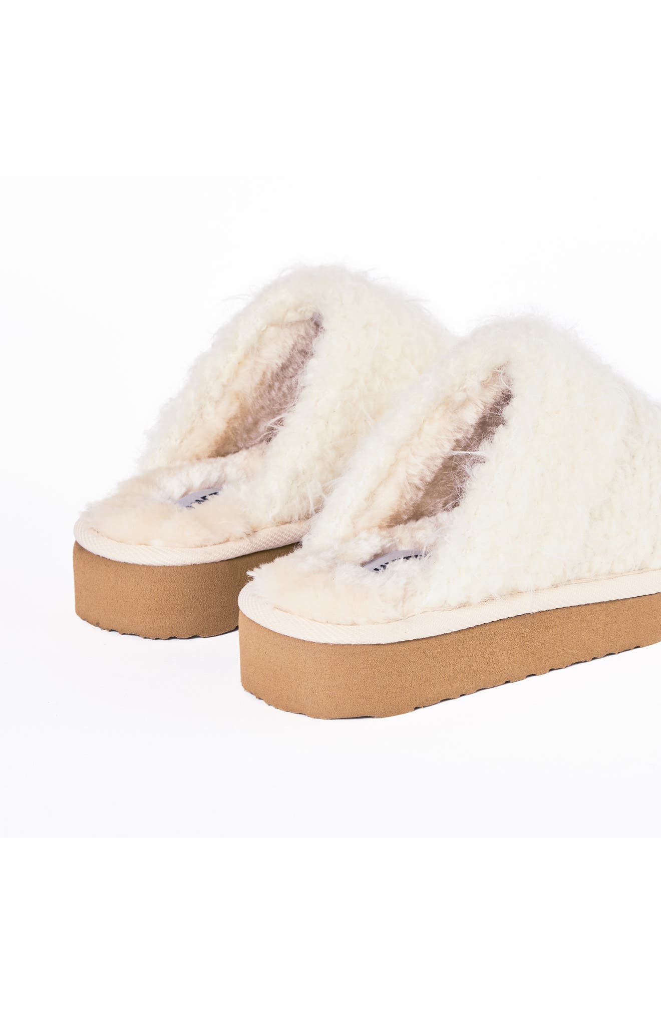 Chesney Hi Faux Shearling Mule Slipper, Alternate, color, CREAM CHERRY