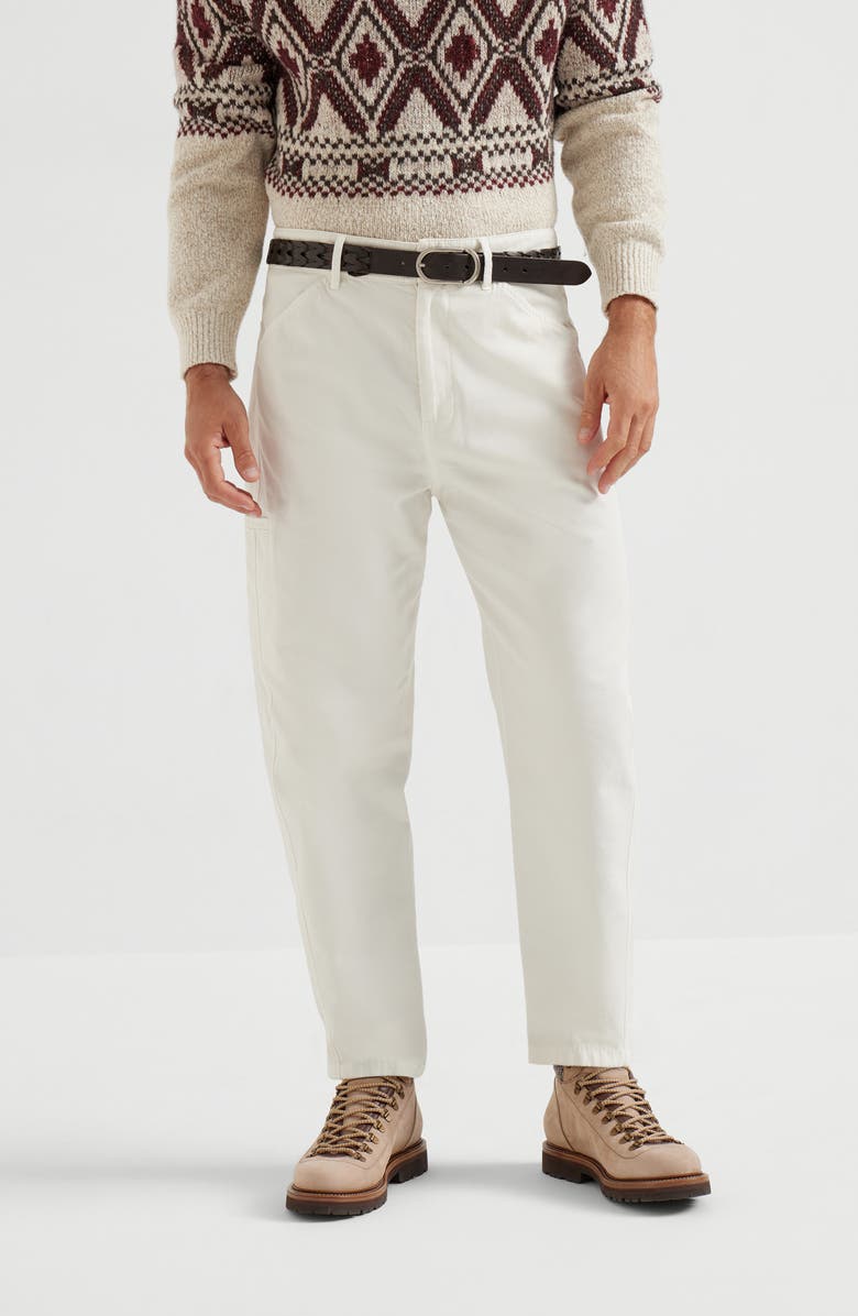 Brunello Cucinelli Gabardine trousers, Alternate, color, Ecru