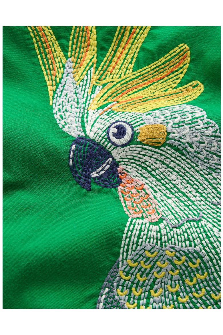 Kids' Superstitch Cockatoo Cotton T-Shirt, Alternate, color, GREEN TAMBOURINE COCKATOO