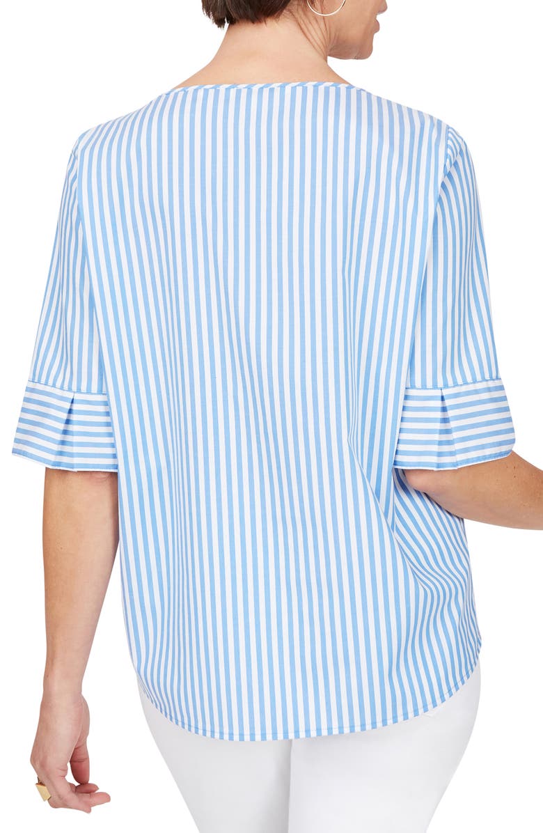 Foxcroft Koralie Twill Stripe Wrinkle Free Top, Alternate, color,