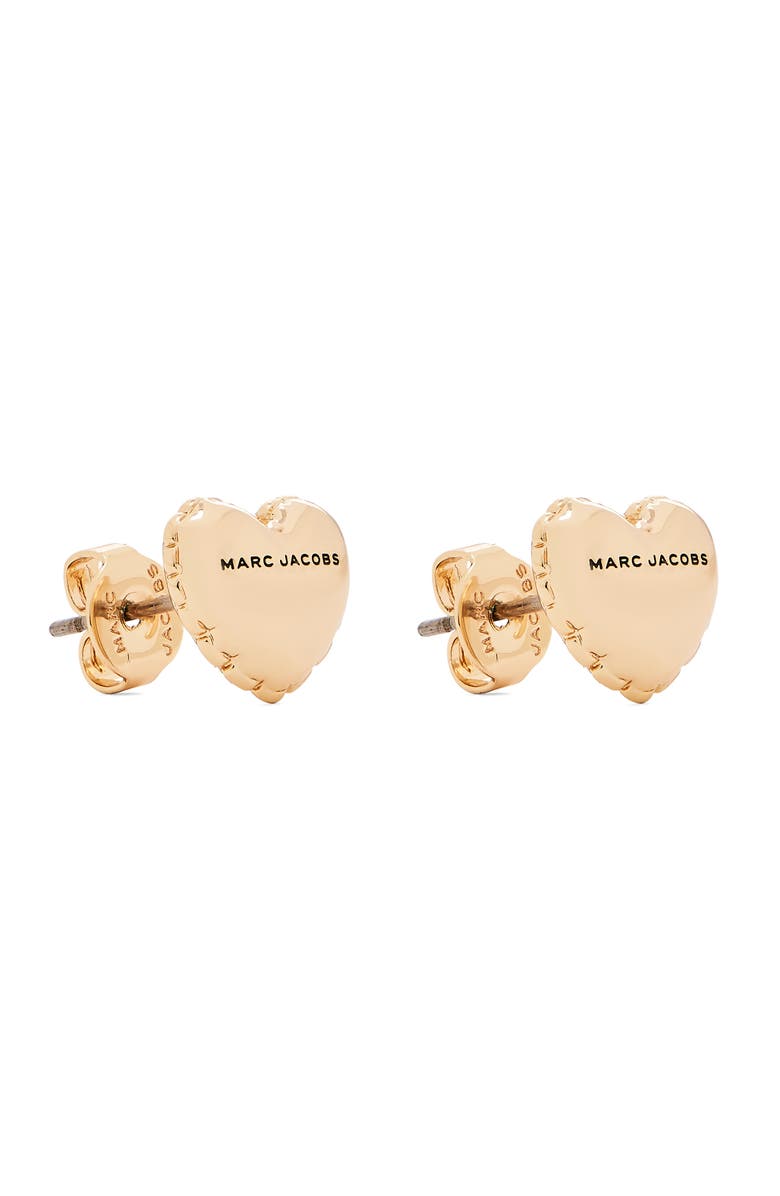 Marc Jacobs Micro Heart Balloon Stud Earrings, Alternate, color, Light Antique Gold