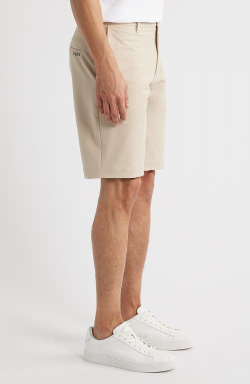 Hugo Boss Slim-fit Shorts In Water-repellent Easy-iron Fabric In Medium Beige