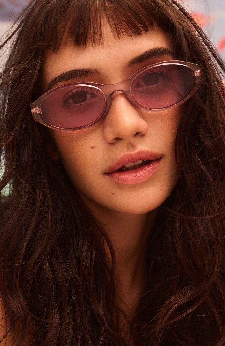 QUAY Aura Points 55mm Oval Sunglasses, Alternate, color, Doe/ Peony