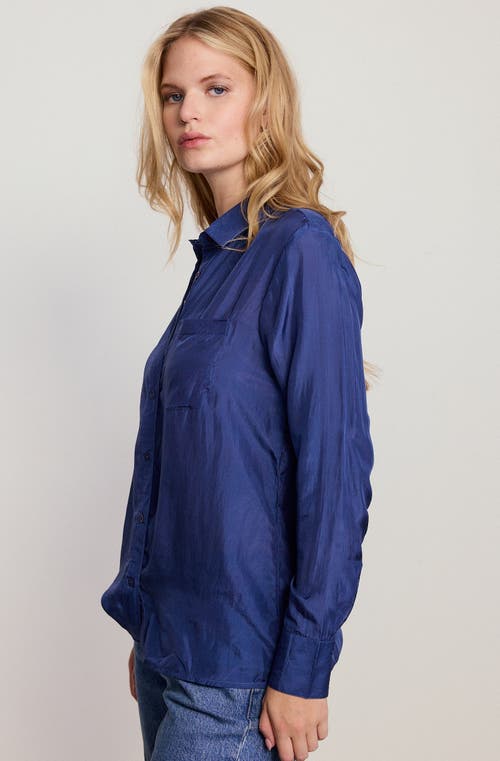The Shirt By Rochelle Behrens The Silk Shirt In Blue