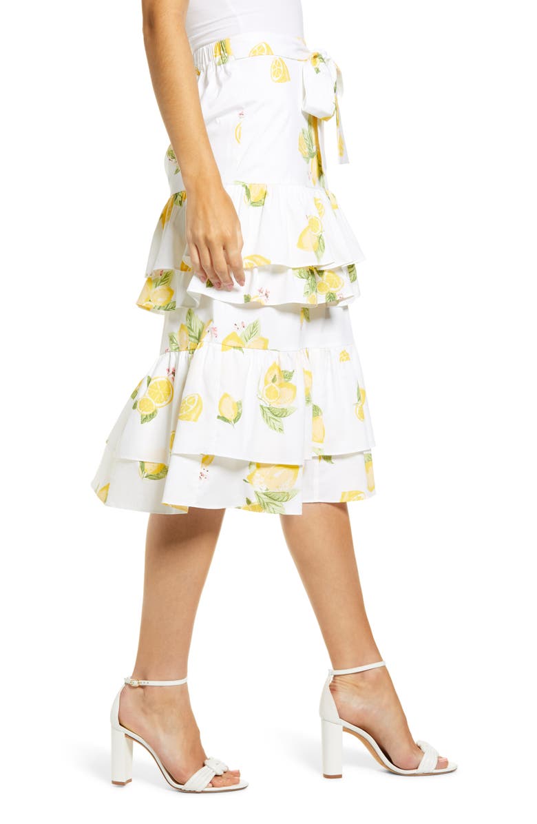 Rachel Parcell Lemon Tiered Ruffle Skirt, Alternate, color, 