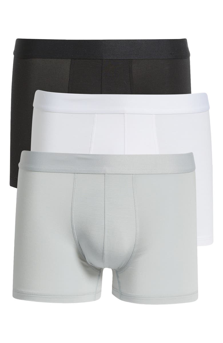 Organic Basics Premium 3-Pack Trunks, Main, color, White / Hazy / Grey Melange
