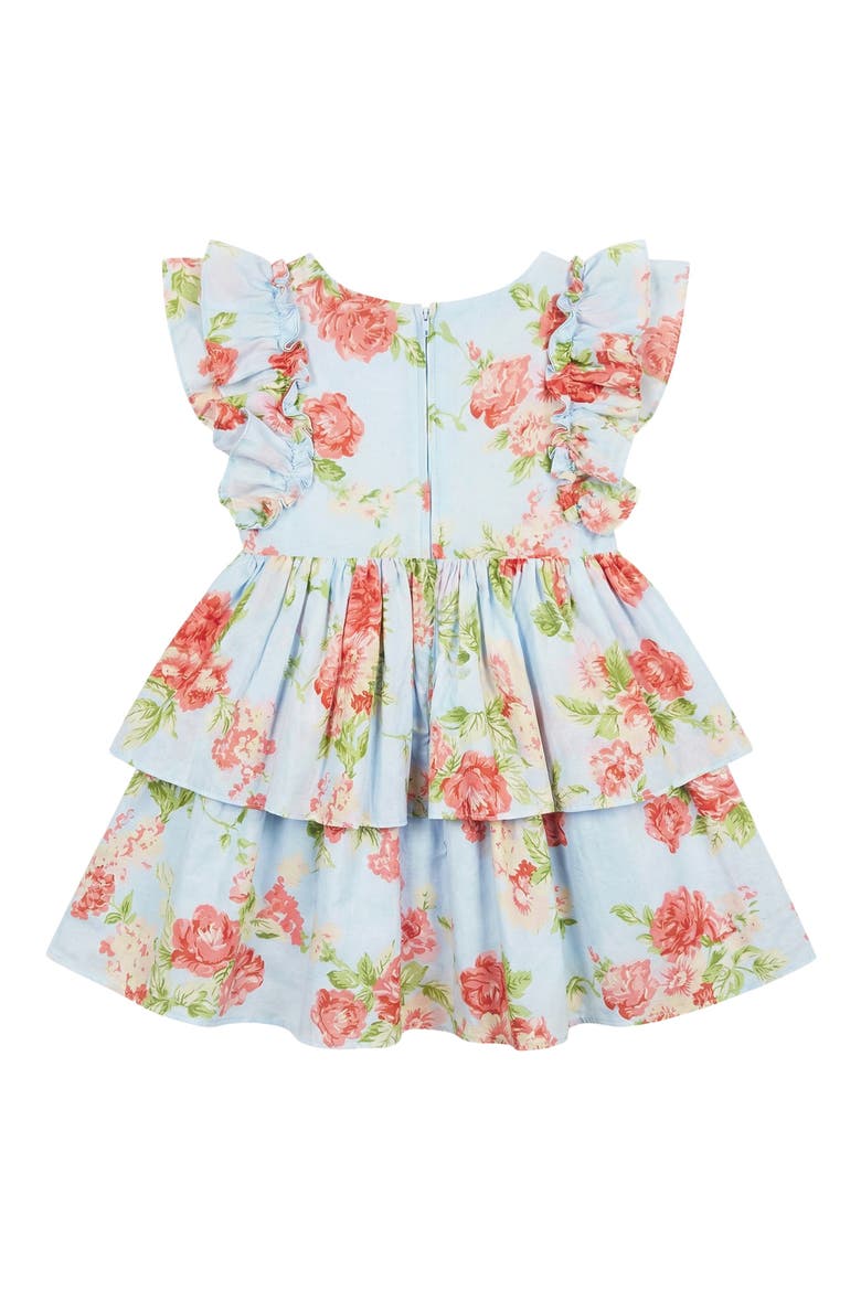 Kids' Rylie Rose Ruffle Cotton Party Dress, Alternate, color, LIGHT BLUE