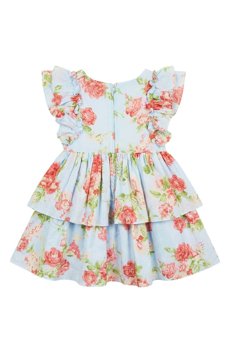 Pippa & Julie Kids' Rylie Rose Ruffle Cotton Party Dress, Alternate, color, Light Blue