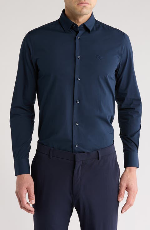 Slim Fit Stretch Cotton Dress Shirt
