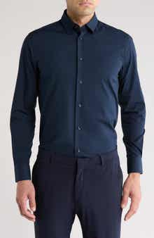 Cavalli Class Slim Fit Stretch Cotton Dress Shirt