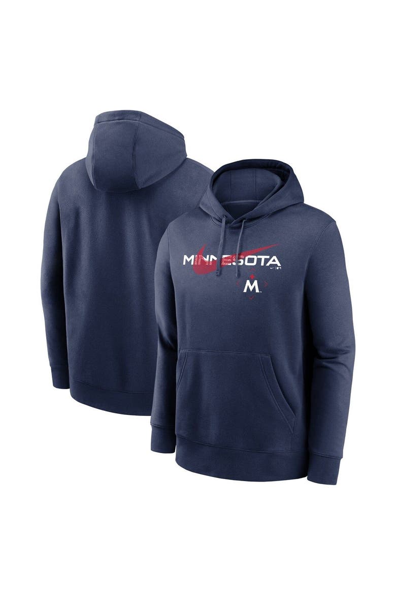 Men's Nike Navy Minnesota Twins 2023 Swoosh Neighborhood Pullover Hoodie, Main, color, Navy