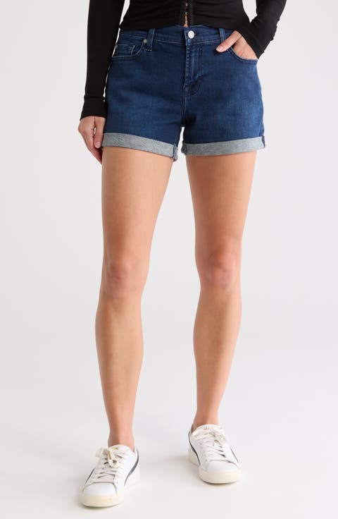 Rolled Cuff Denim Shorts