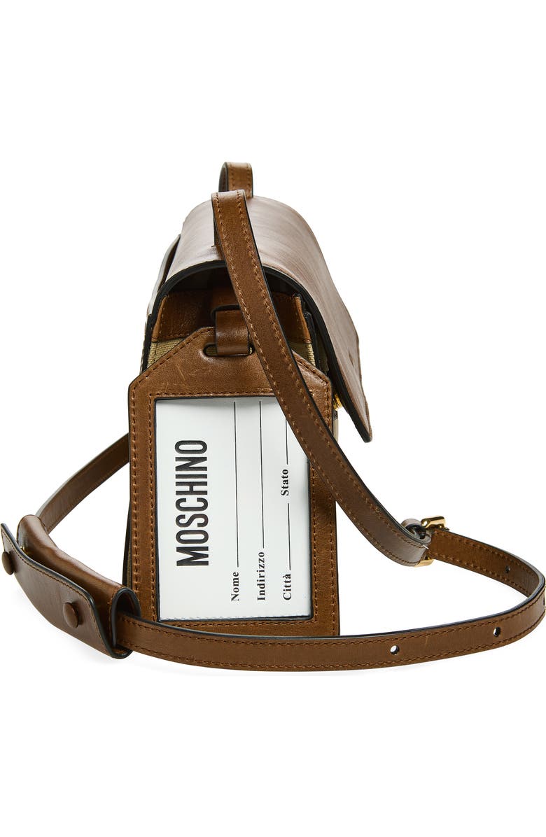Moschino ID Leather & Canvas Crossbody Bag, Alternate, color, Natural/ Hide 10A Oo9