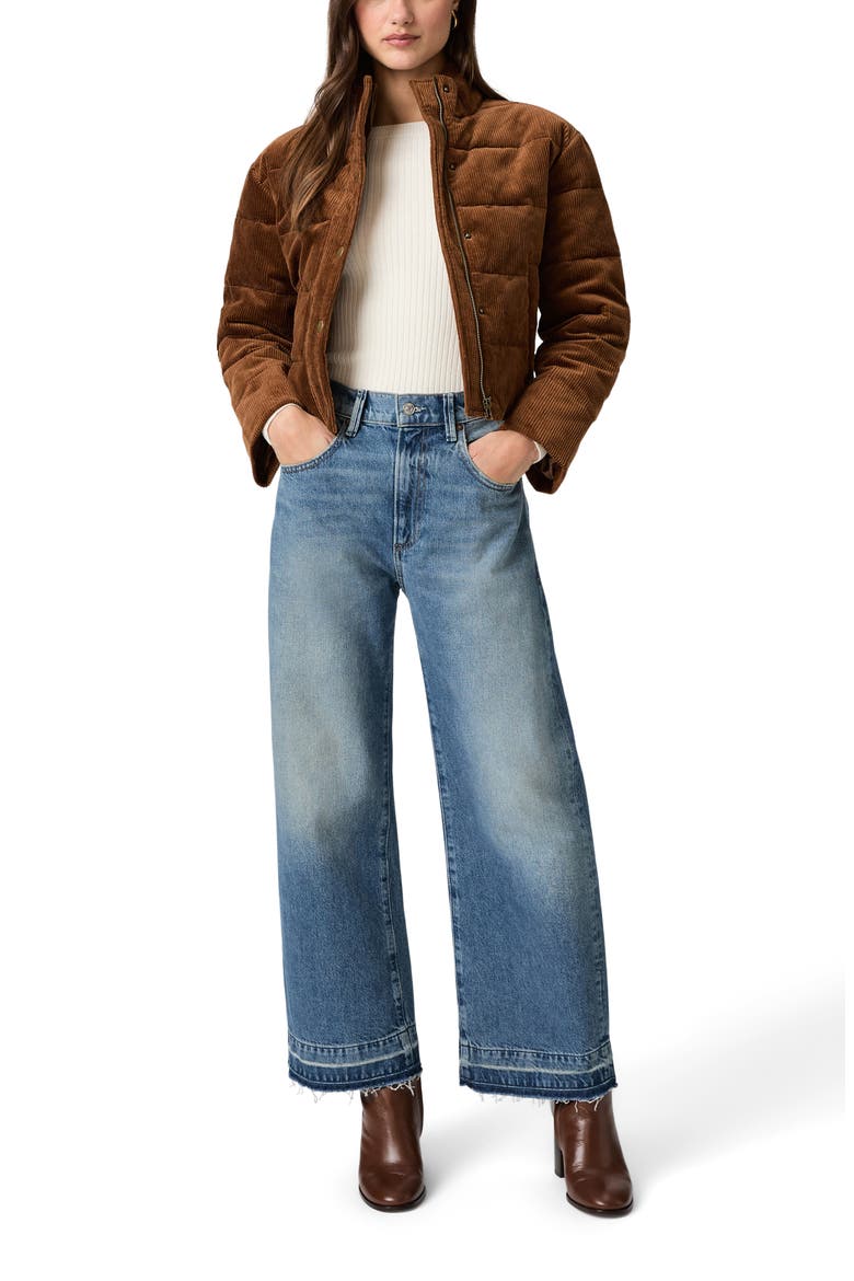 Arellia Release Hem High Waist Ankle Barrel Jeans, Alternate, color, LONE PEAK