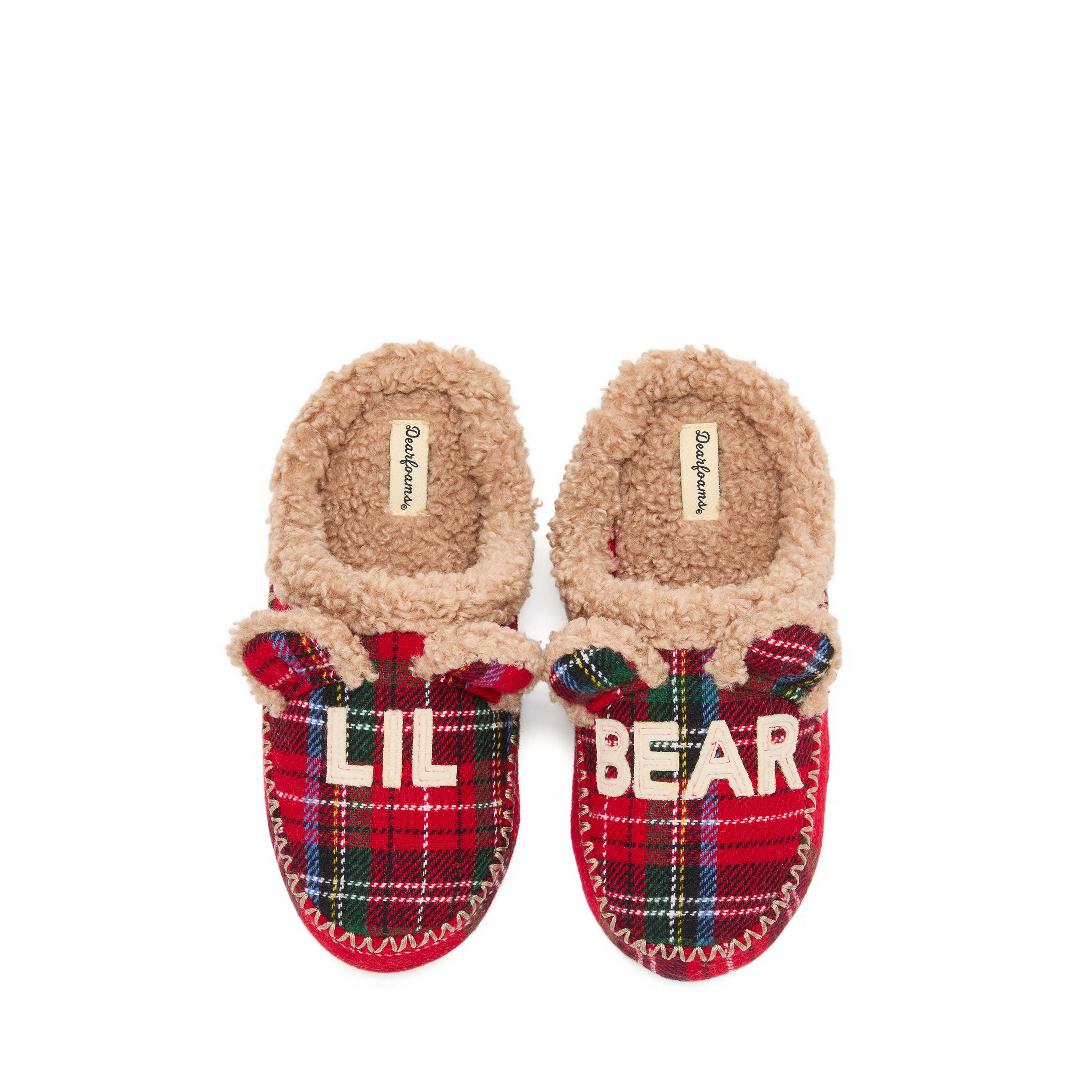 DEARFOAMS Lil Bear Closed Back Slipper, Main, color, Plaid