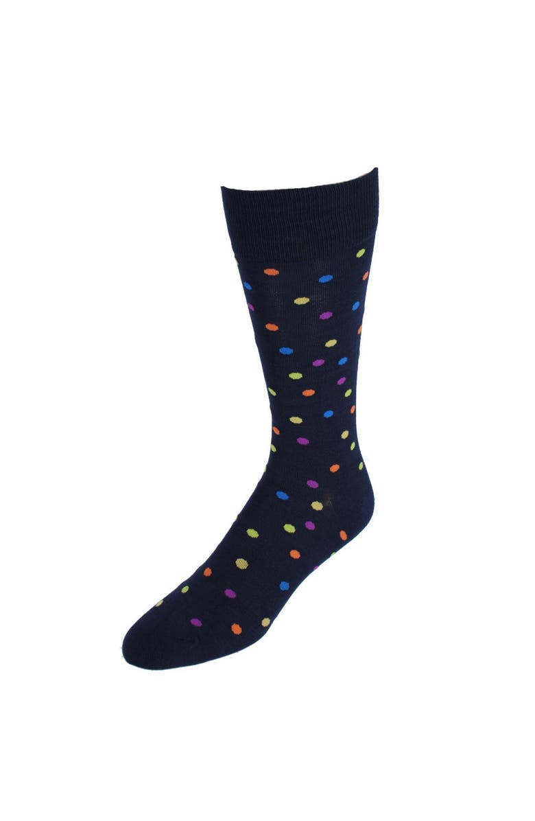 Dead Soxy Men's Multi-Colored Polka Dot Novelty Supreme Dress Socks, Main, color, 