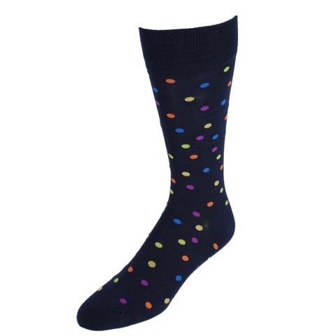Men's Multi-Colored Polka Dot Novelty Supreme Dress Socks (1 Pair)