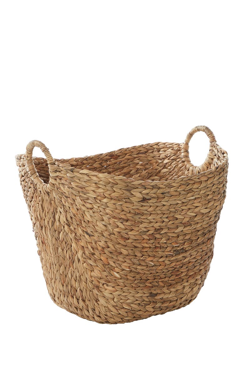 GINGER BIRCH STUDIO Brown Seagrass Contemporary Storage Basket with Ring Handles, Alternate, color, Brown