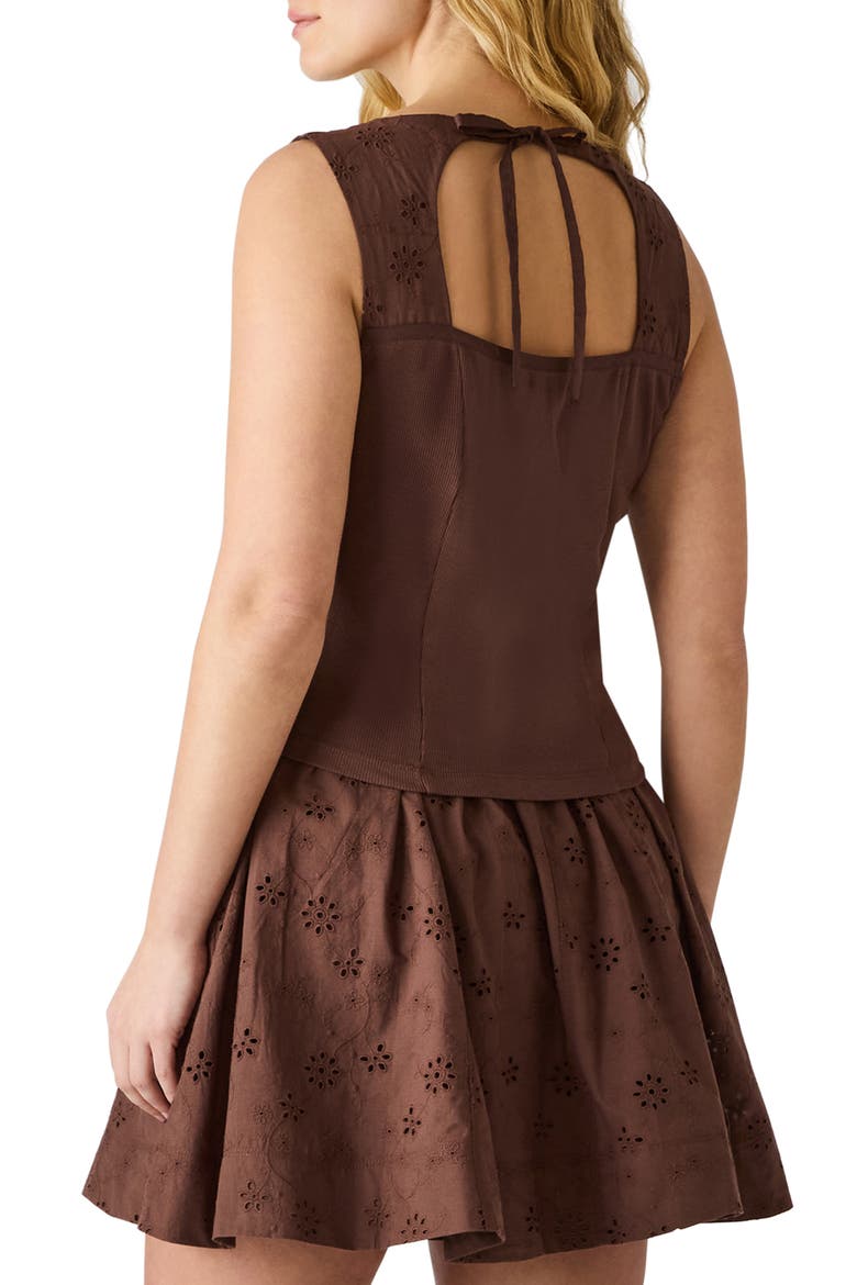 Dixie Embroidered Sleeveless Minidress, Alternate, color, WALNUT