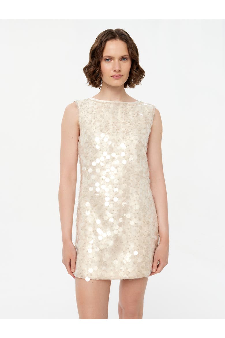 Embellished Two-Layer Bridal Mini Dress, Main, color, Ivory