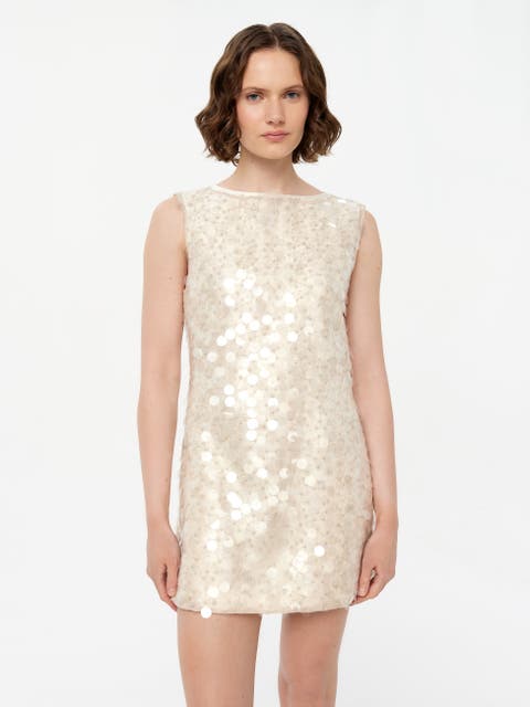 Embellished Two-Layer Bridal Mini Dress