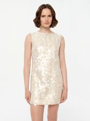 Alas Embellished Two-Layer Bridal Mini Dress