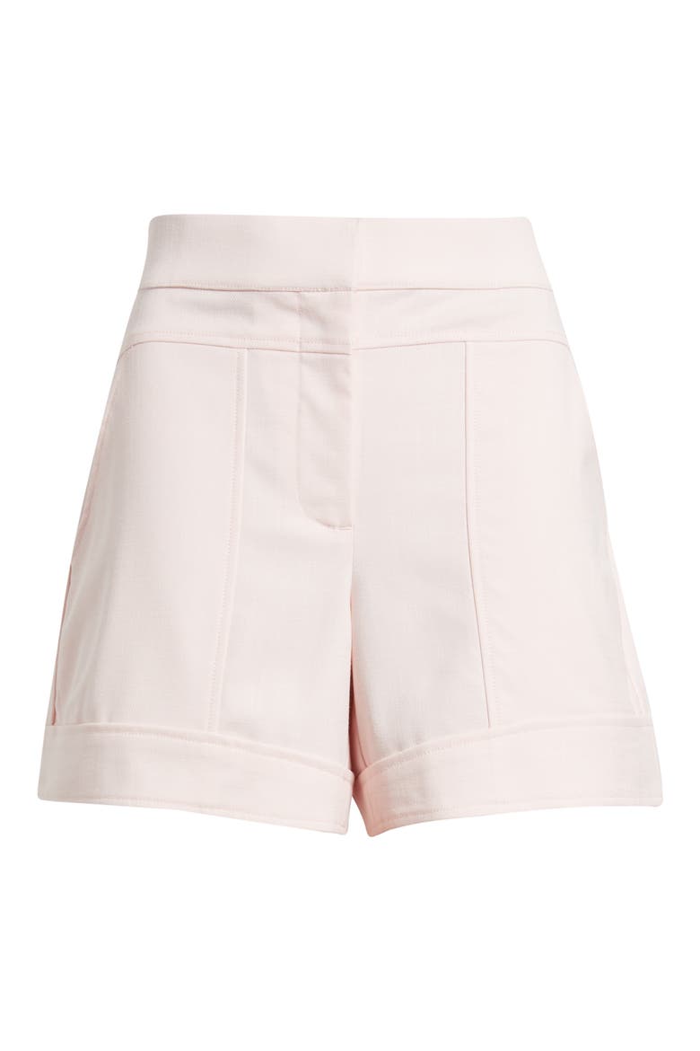 Seamed High Waist A-Line Shorts, Alternate, color, BALLET PINK