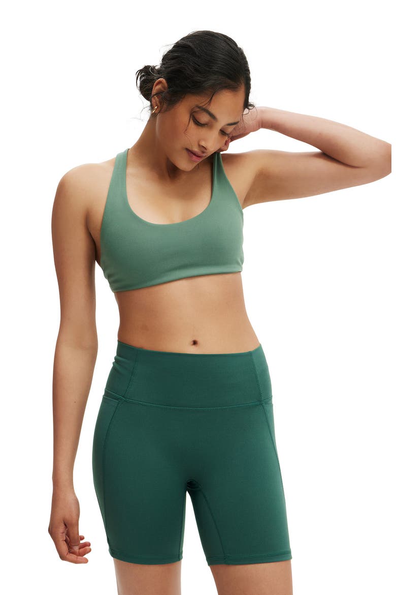 Women's Active Ultra Soft Side Pocket Bike Short, Alternate, color, Bistro Green