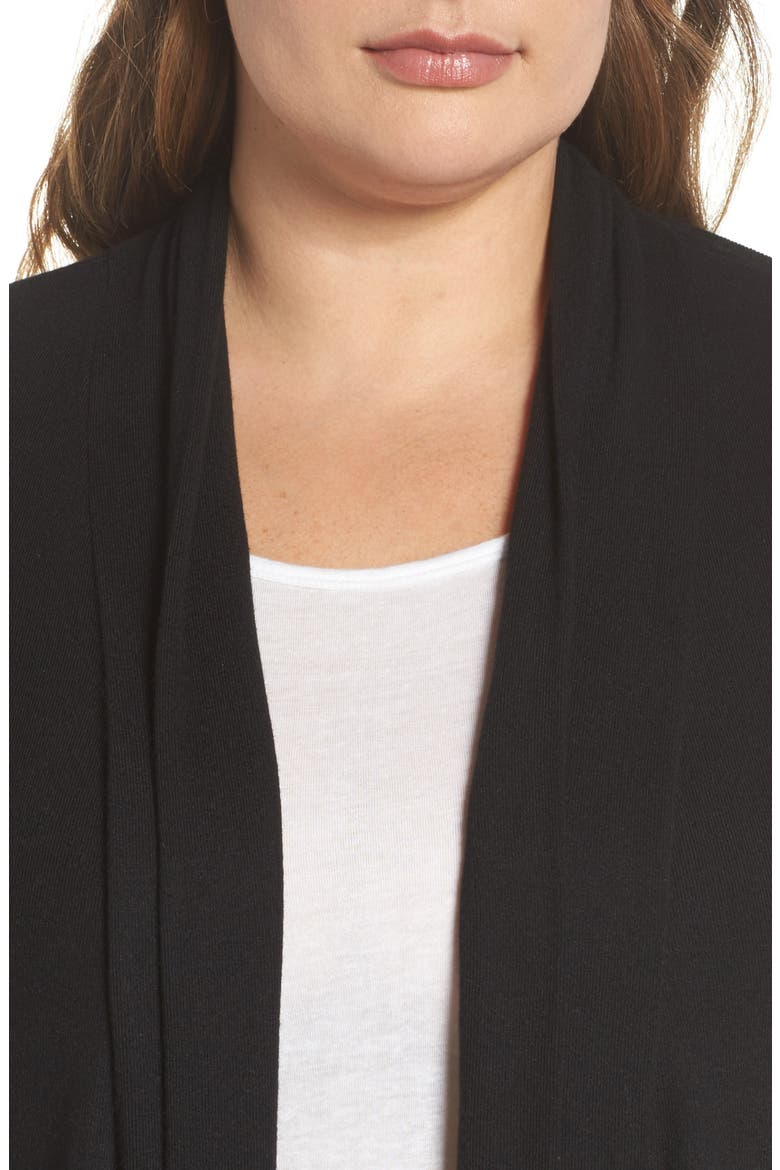 High/Low Cardigan, Alternate, color, BLACK