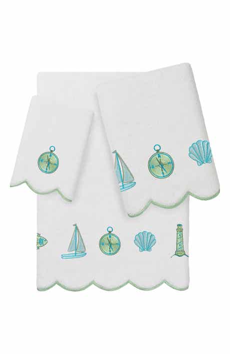 Sea Joy Scallop 3-Piece Embellished Towel Set