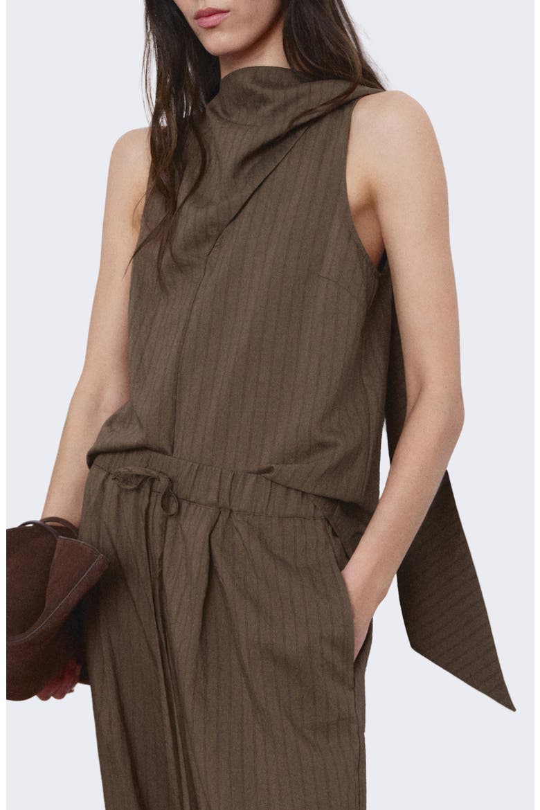 Tatu Sleeveless Cowl Neck Top, Main, color, BROWN