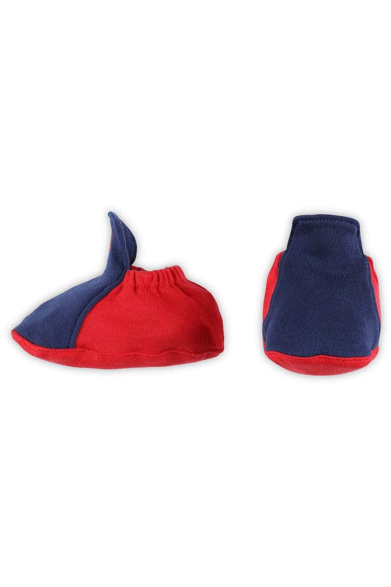 Newborn & Infant Red/Navy Los Angeles Angels Three-Piece Love of Baseball Bib Bodysuit & Booties Set, Alternate, color, Red