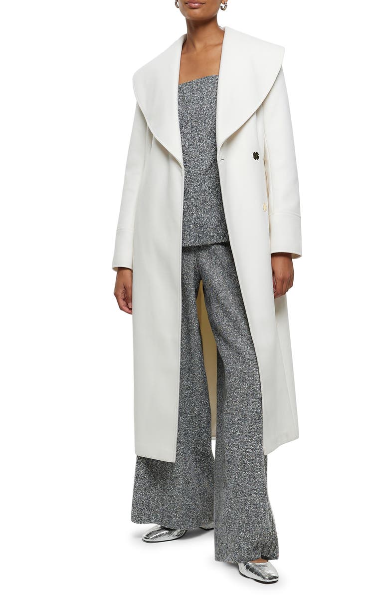 River Island Belted Longline Coat, Main, color,