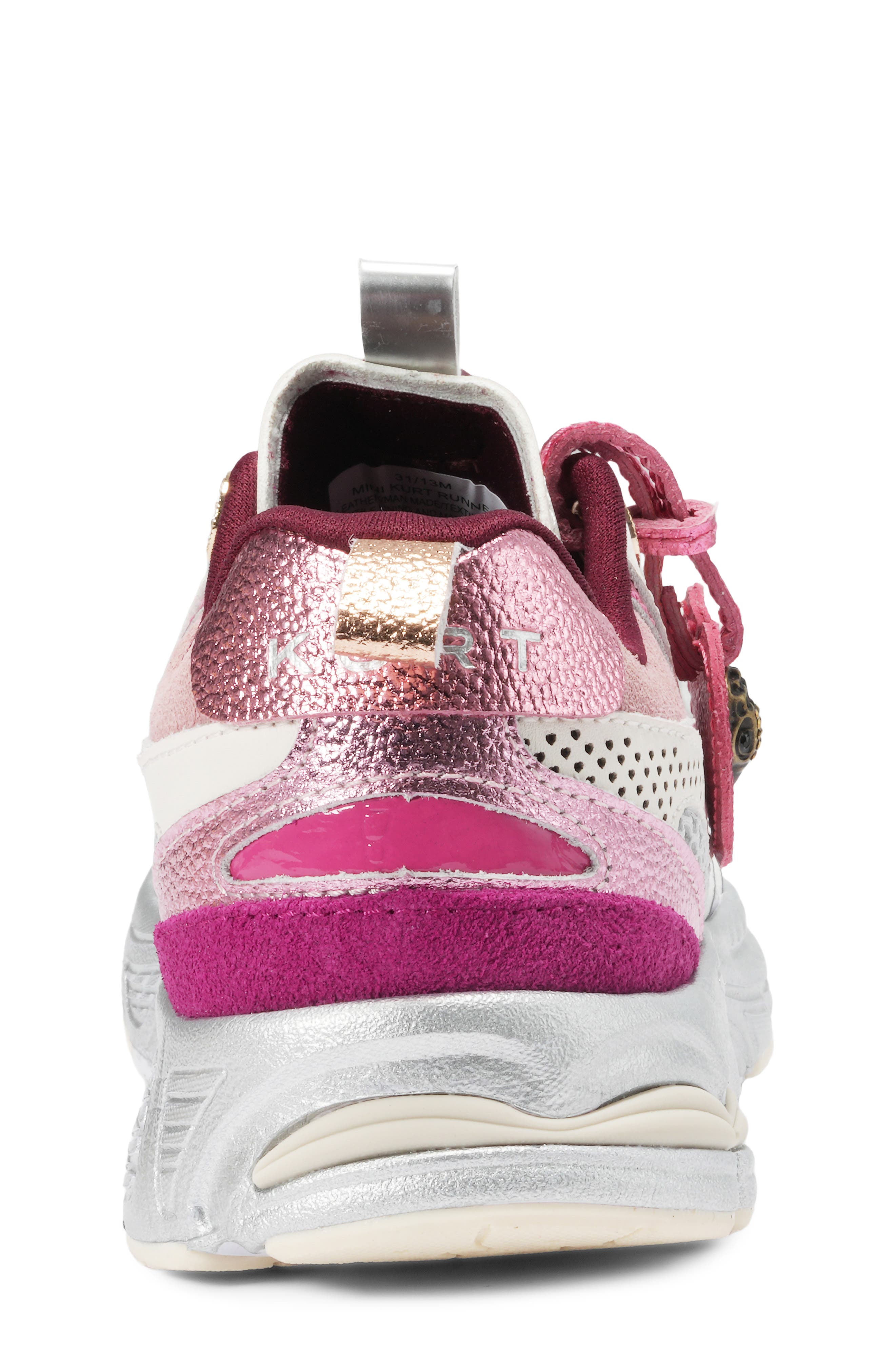 Kurt Geiger London Kids' Mini Kurt Sneaker, Alternate, color, Pink/ Silver