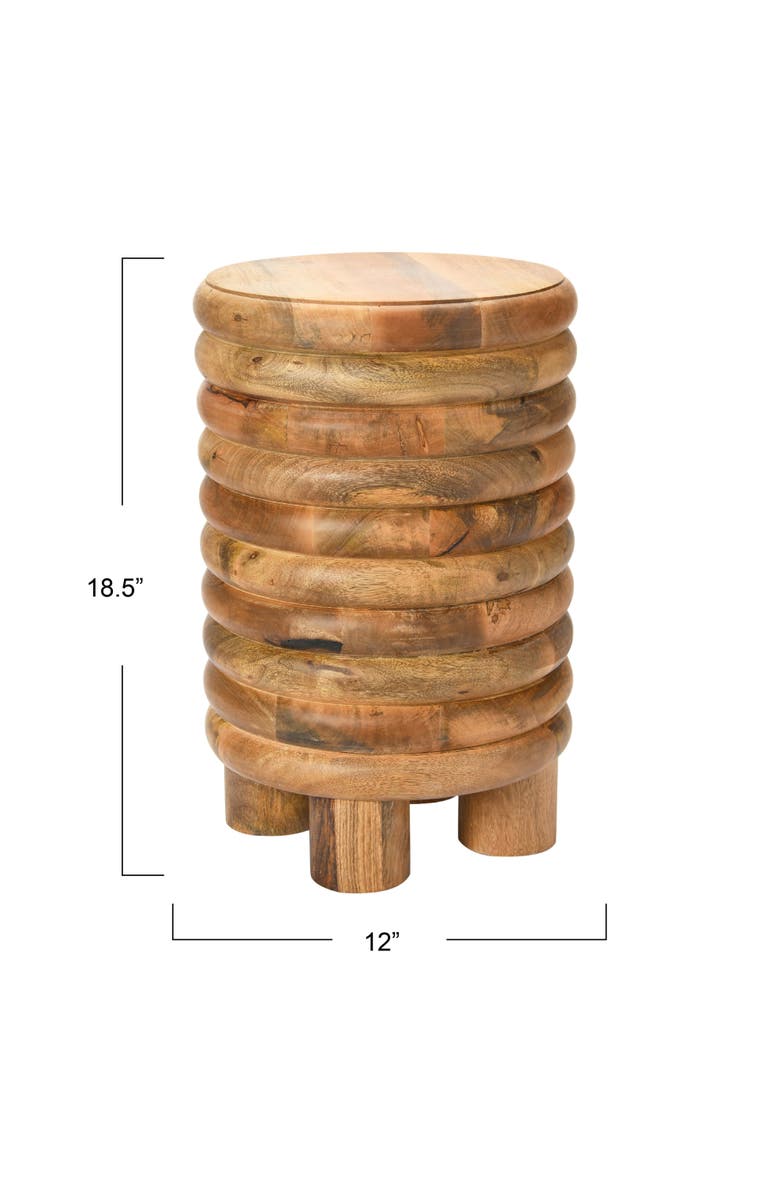 Olive Grove Dossier Vintage End Table or Stool, Alternate, color, Natural