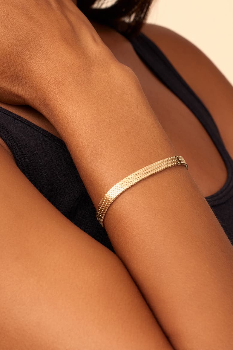 14K Gold Chevron Bracelet, Alternate, color, Yellow Gold