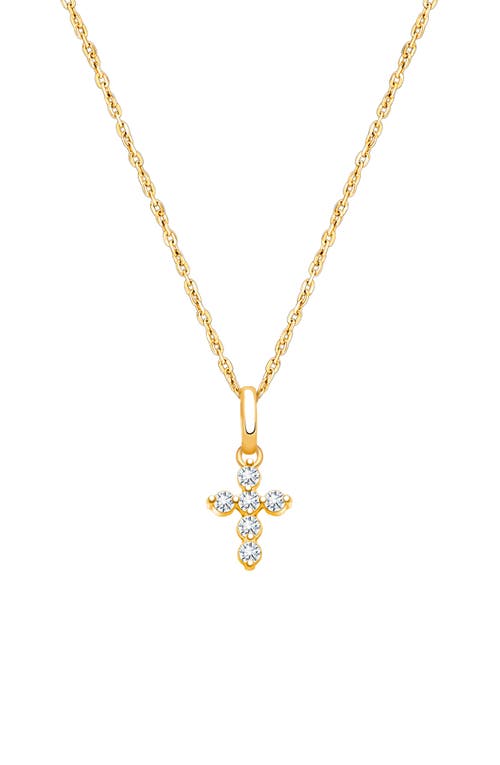 Tiny Blessings 14k Glory And Grace Cross 12-14" Necklace In Brown
