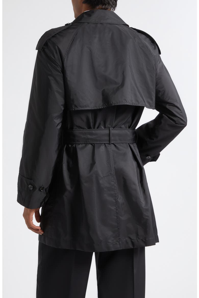 Midlength Nylon Leadenham Trench Coat, Alternate, color, BLACK