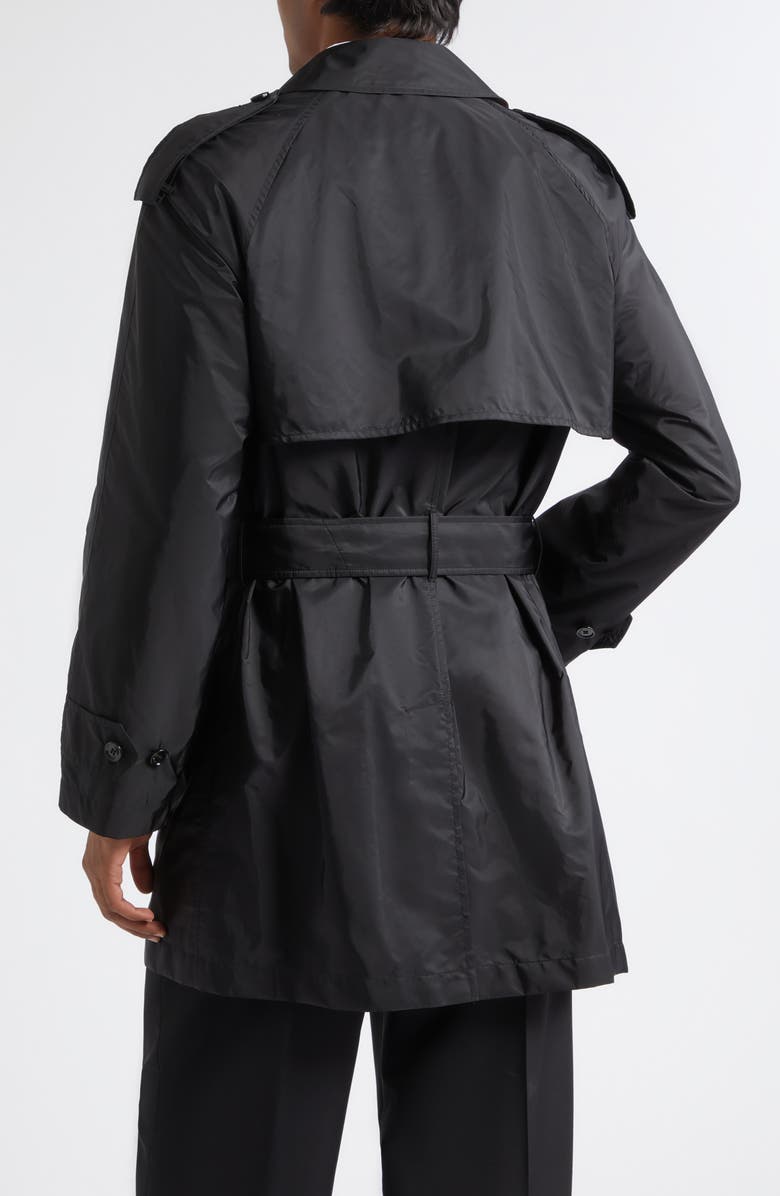 Burberry Midlength Nylon Leadenham Trench Coat, Alternate, color, Black