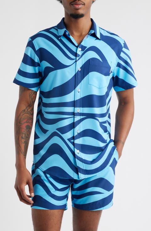 Wave Weekend Short Sleeve Performance Button-Up Shirt