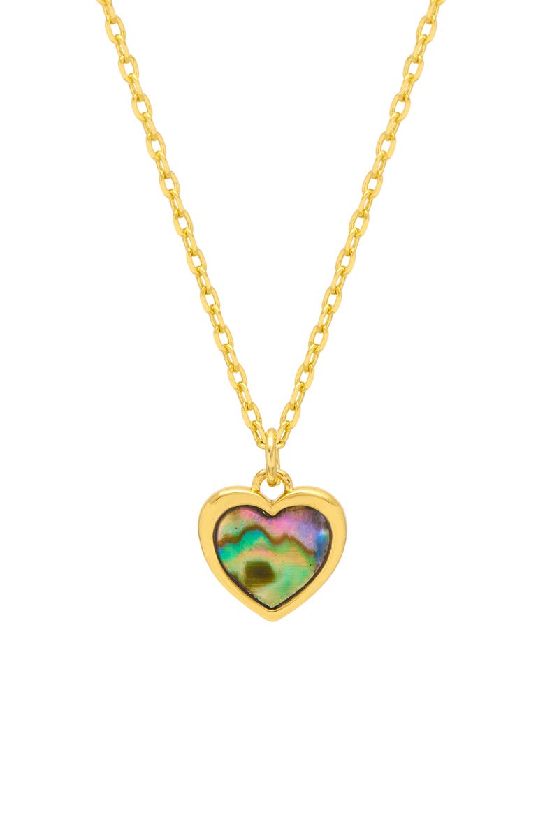 Abalone Heart Necklace, Main, color, GOLD