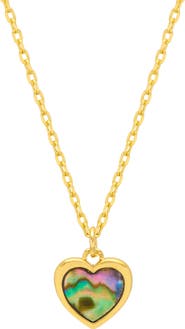 Estella Bartlett Abalone Heart Necklace
