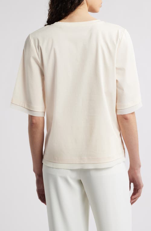 KOBI HALPERIN KOBI HALPERIN CHIFFON TRIM COTTON T-SHIRT