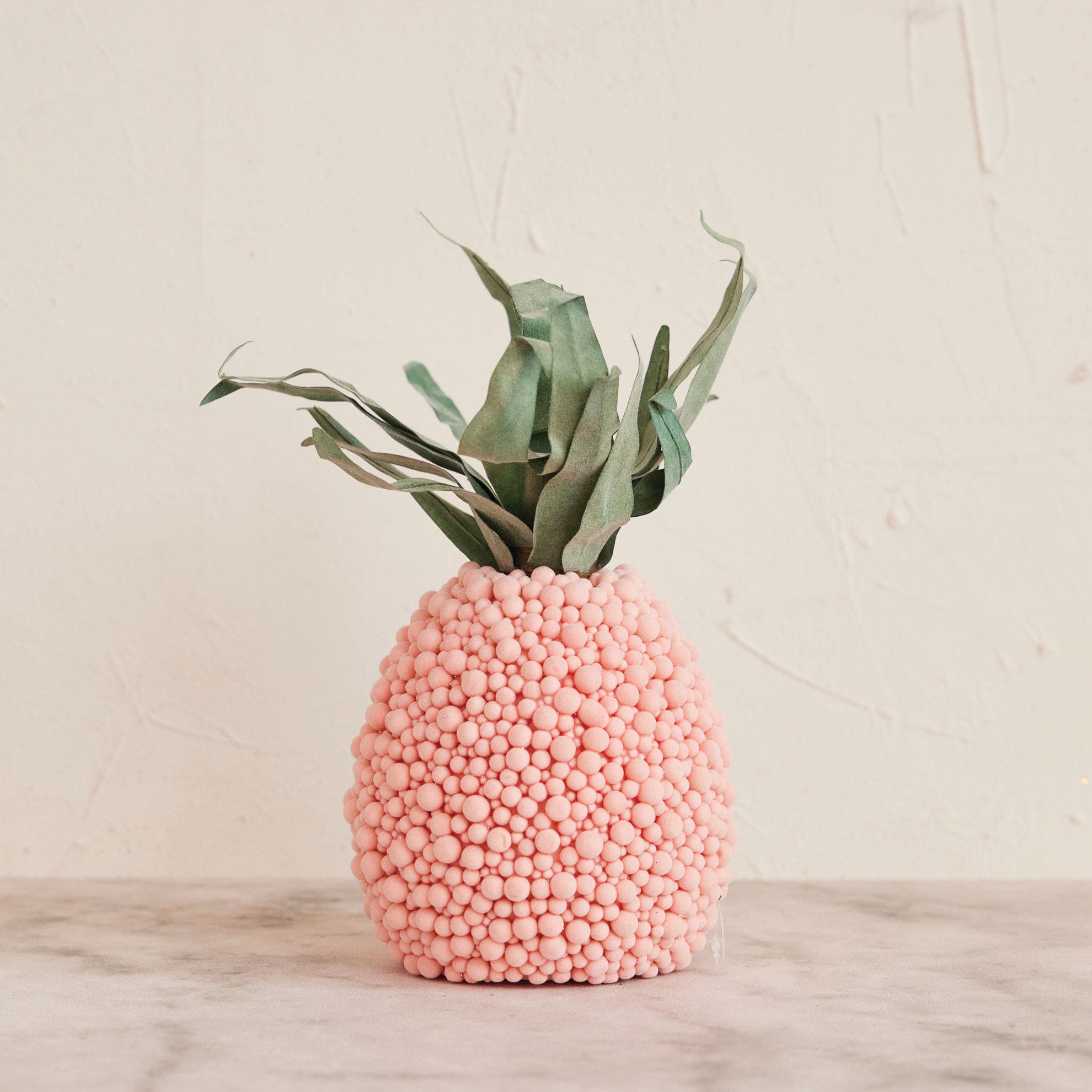 Olive Grove Flocked Foam Ball Pineapple, Pink & Green | Nordstrom