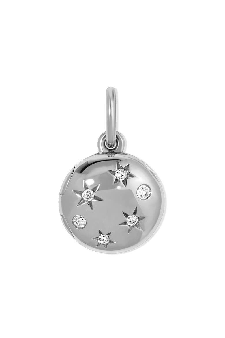 Celestial Diamond Locket Mini Charm, Main, color, SILVER