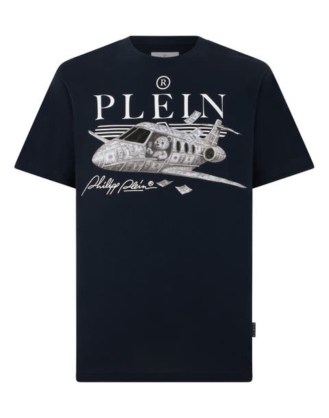 Round Neck T-Shirt Teddy Plane Stones Men