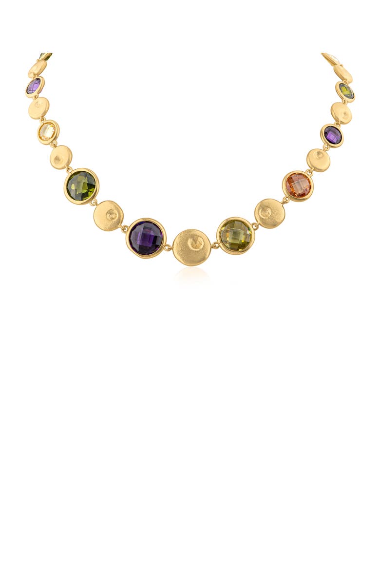 Multi Cubic Zirconia Collar Necklace (Nordstrom Exclusive), Main, color, MULTI/GOLD