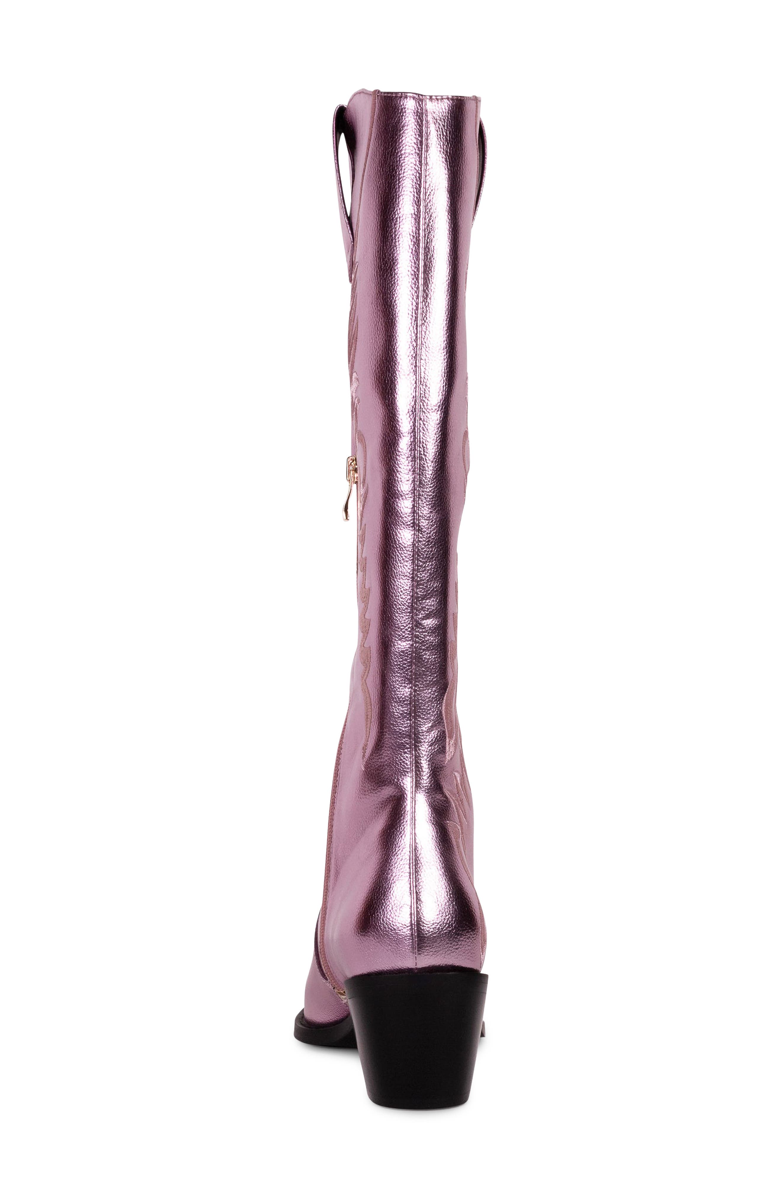 Gigi Faux Leather Western Boot, Alternate, color, PINK