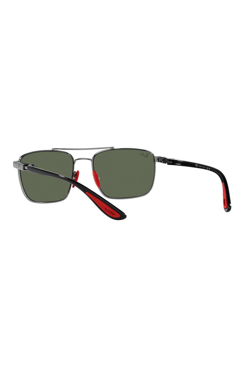 58mm Square Sunglasses, Alternate, color, GUNMETAL