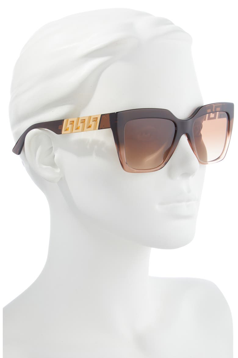 56mm Gradient Square Sunglasses, Alternate, color, BROWN GRADIENT